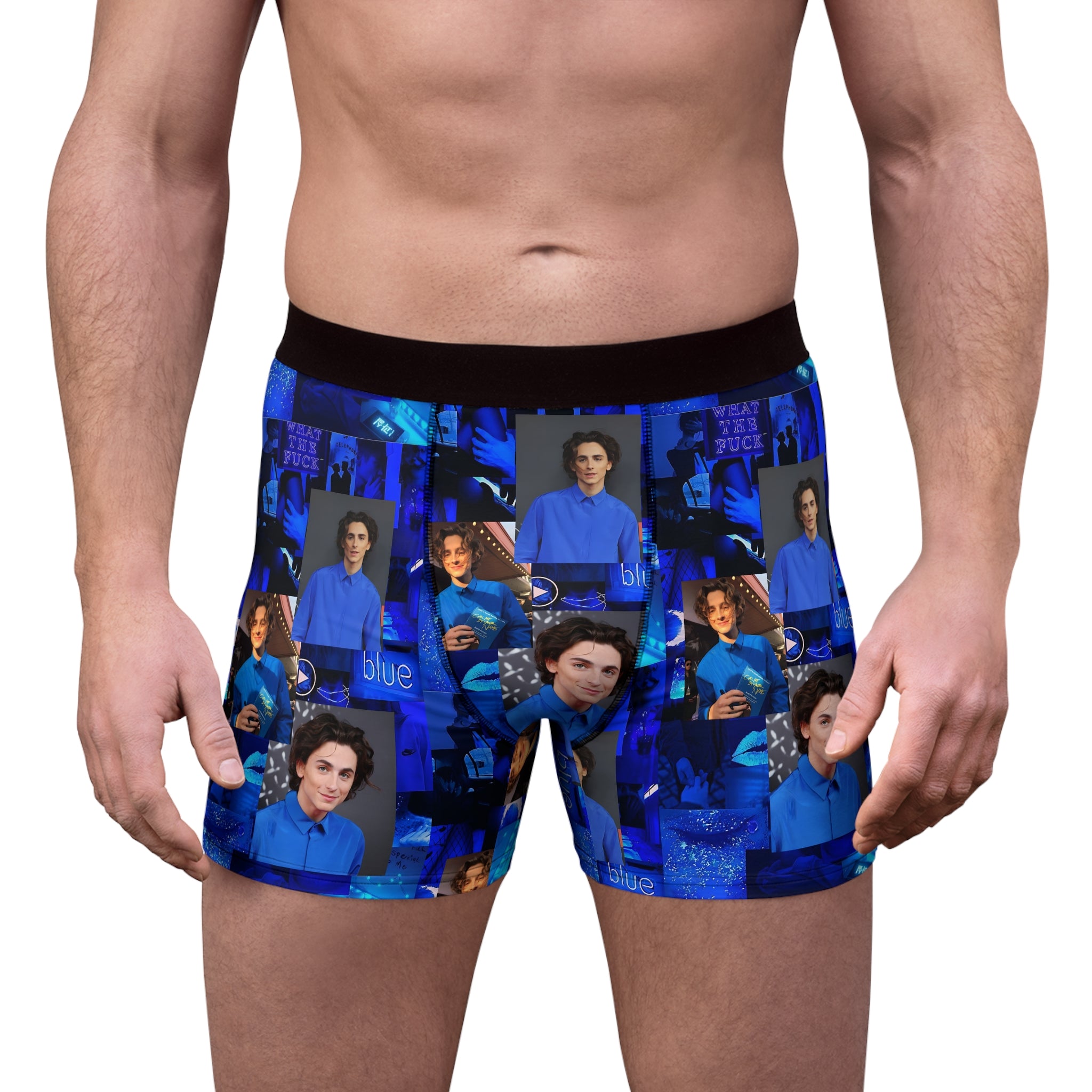 Timothee Chalamet Cool Blue Collage Men's Boxer Briefs – Fandom Flair