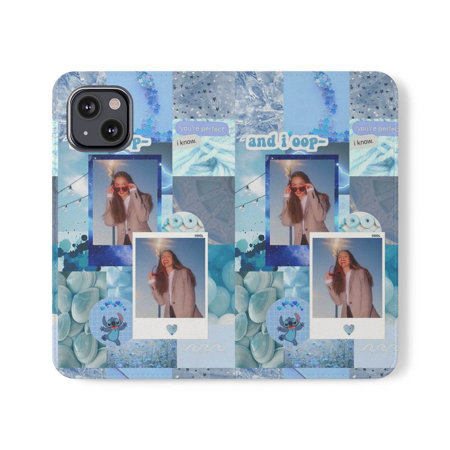 Olivia Rodrigo Light Blue Aesthetic Collage Phone Flip Case