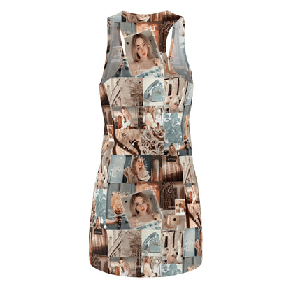 Sabrina Carpenter Peachy Princess Collage Women's Cut & Sew Racerback Dress