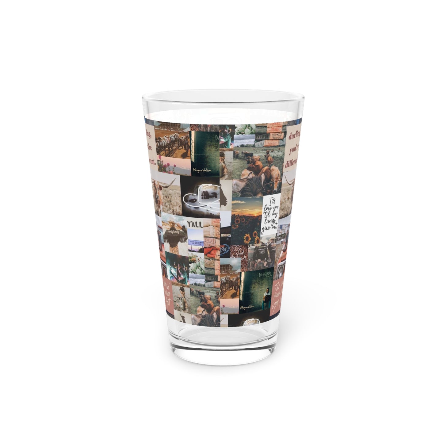 Morgan Wallen Darling You're Different Collage Pint Glass