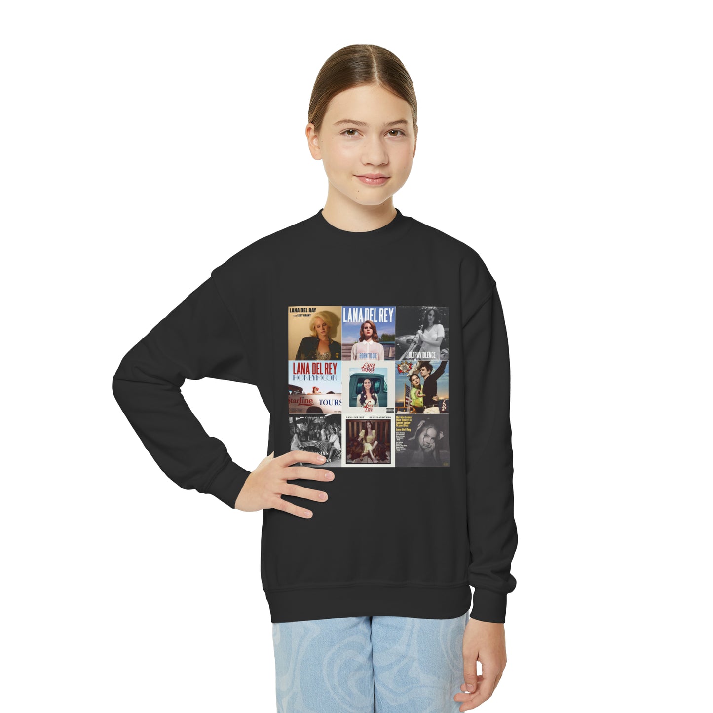 Lana Del Rey Album Cover Collage Youth Crewneck Sweatshirt