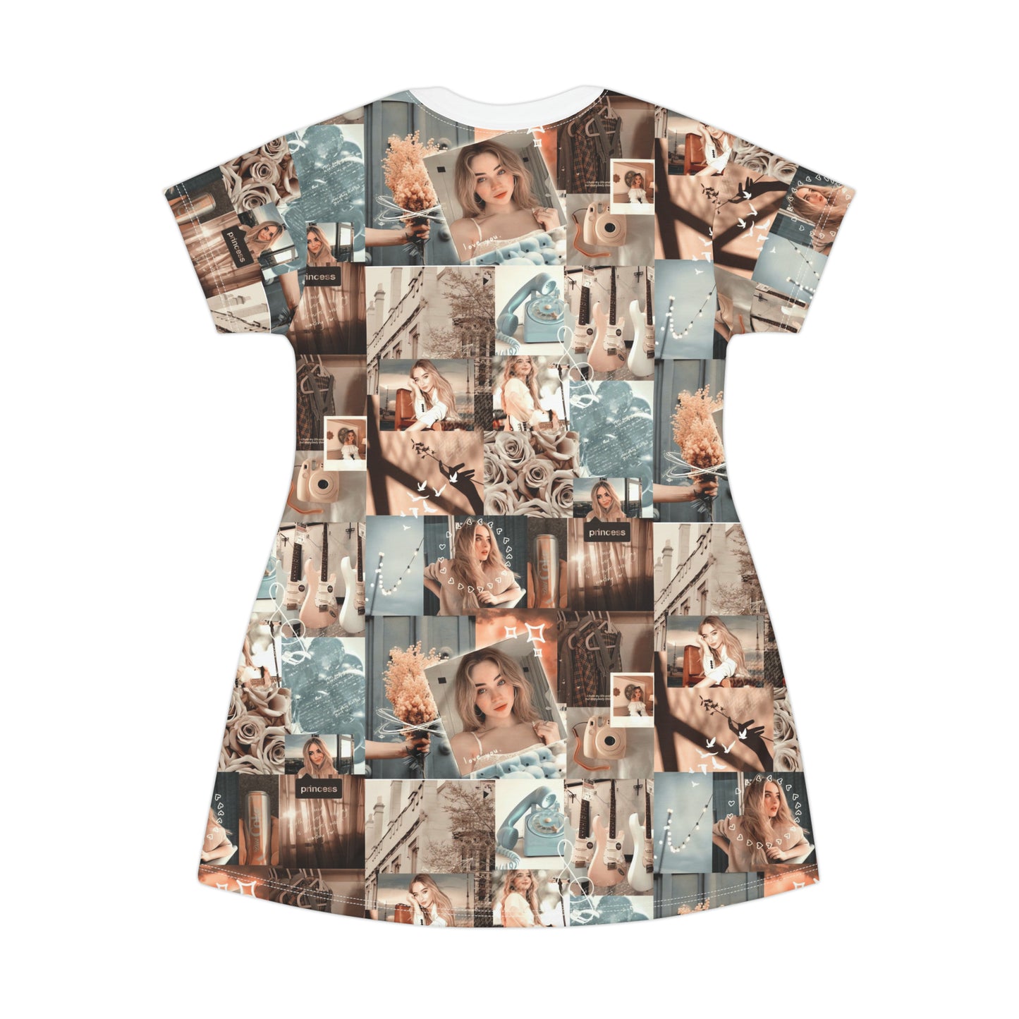 Sabrina Carpenter Peachy Princess Collage T-Shirt Dress