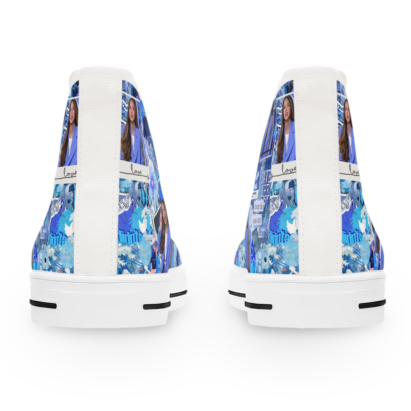 Olivia Rodrigo Blue Aesthetic Collage Women's High Top Sneakers