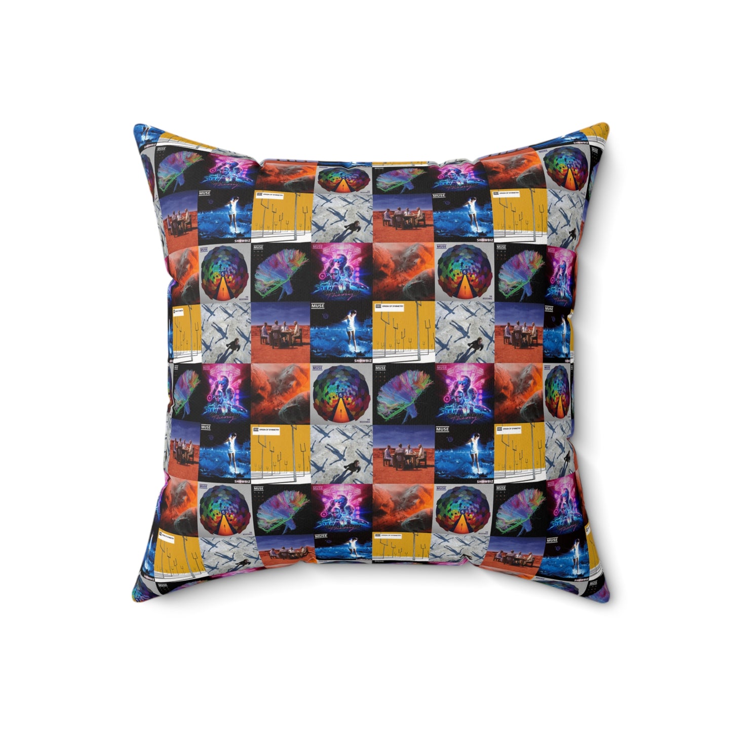 Muse Album Cover Collage Spun Polyester Square Pillow