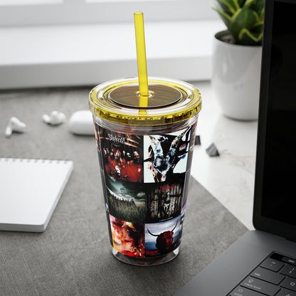 Slipknot Album Art Collage Sunsplash Tumbler with Straw