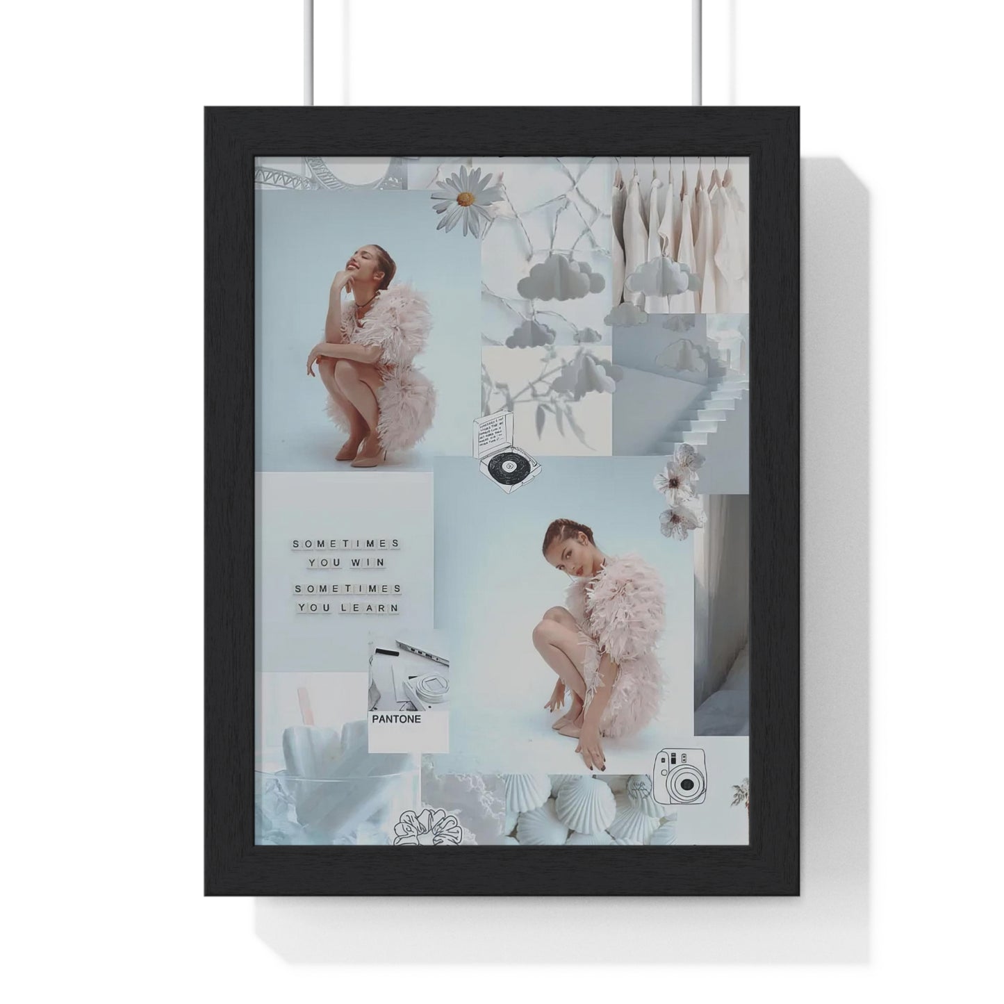 Olivia Rodrigo White Aesthetic Collage Framed Print