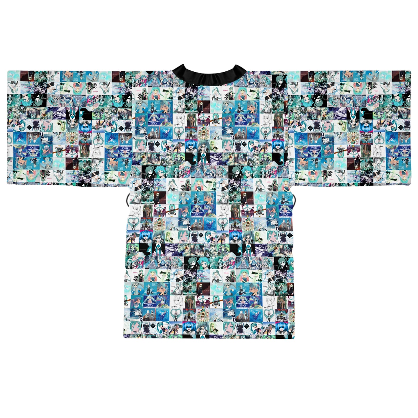 Hatsune Miku Album Cover Collage Long Sleeve Kimono Robe