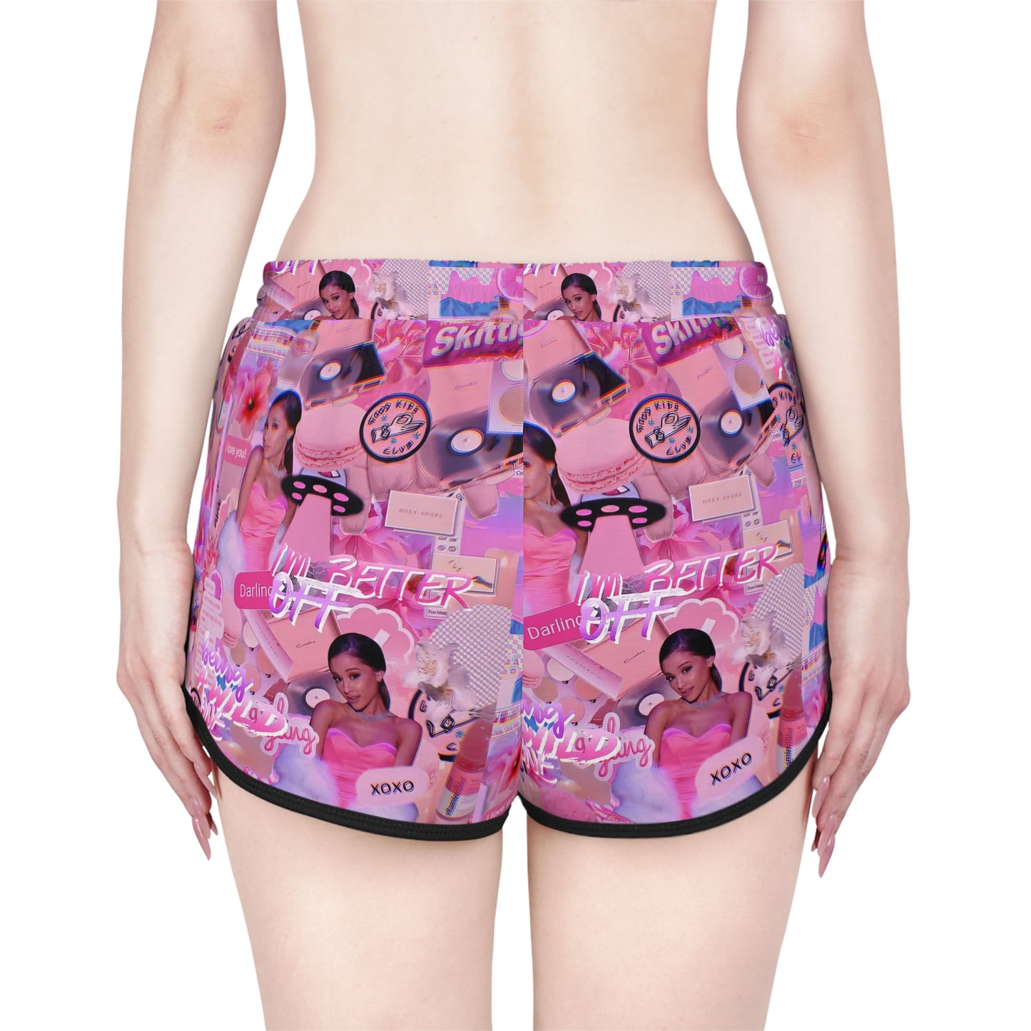 Ariana Grande Purple Vibes Collage Women's Relaxed Shorts