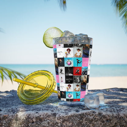 YUNGBLUD Album Cover Art Collage Sunsplash Tumbler with Straw