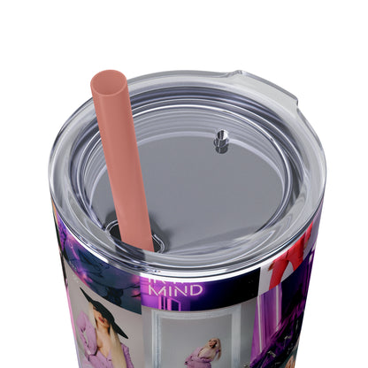 Ava Max Belladonna Photo Collage Skinny Tumbler with Straw