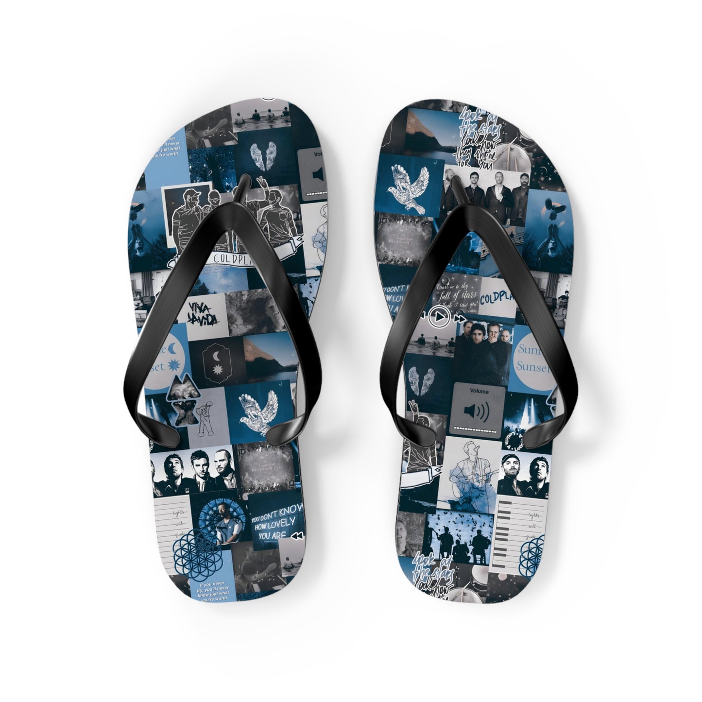 Coldplay Sunrise Sunset Collage Flip Flops