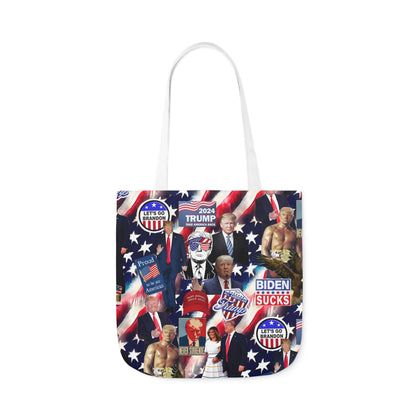 Donald Trump 2024 MAGA Montage Polyester Canvas Tote Bag