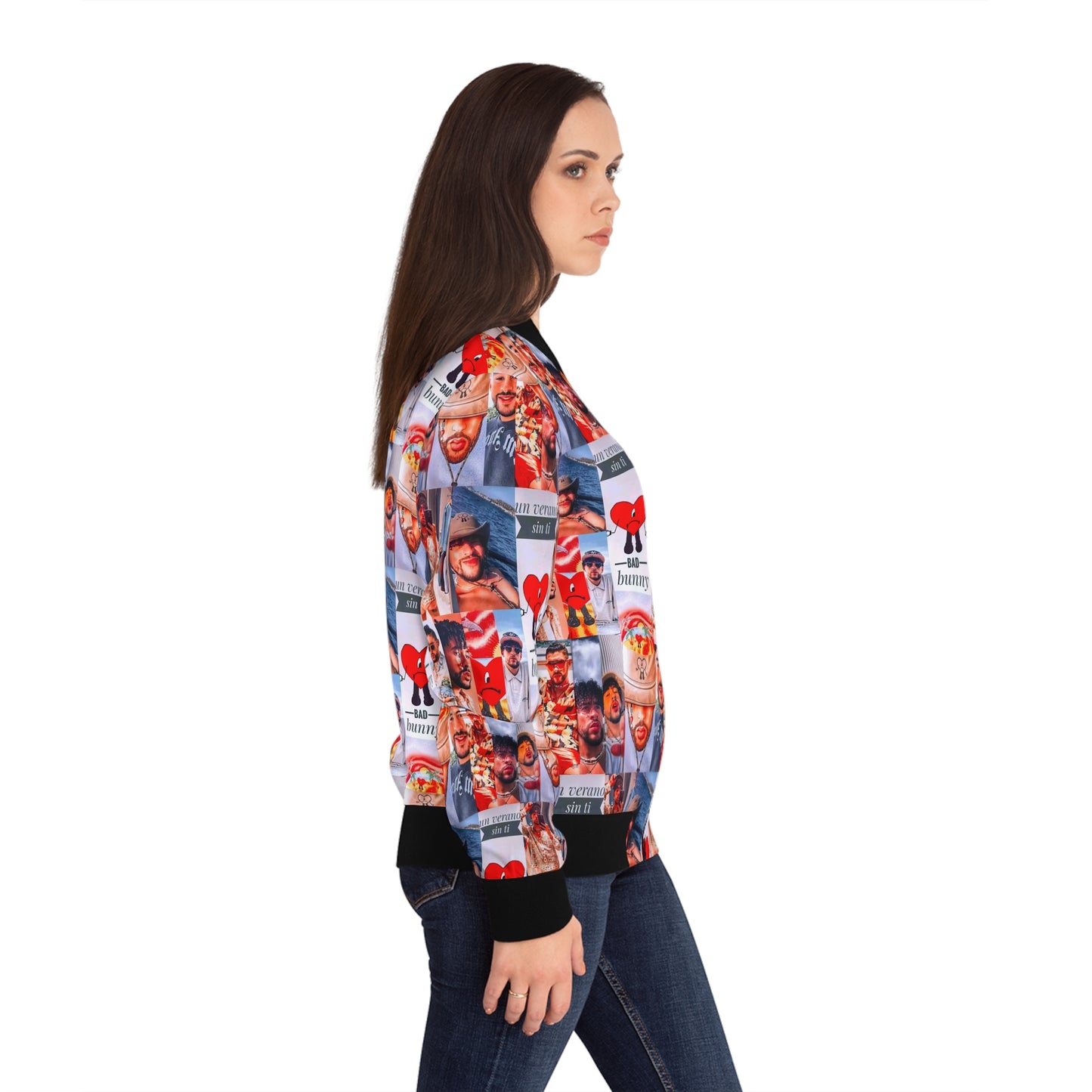 Bad Bunny Un Verano Sin Ti Photo Collage Women's Bomber Jacket