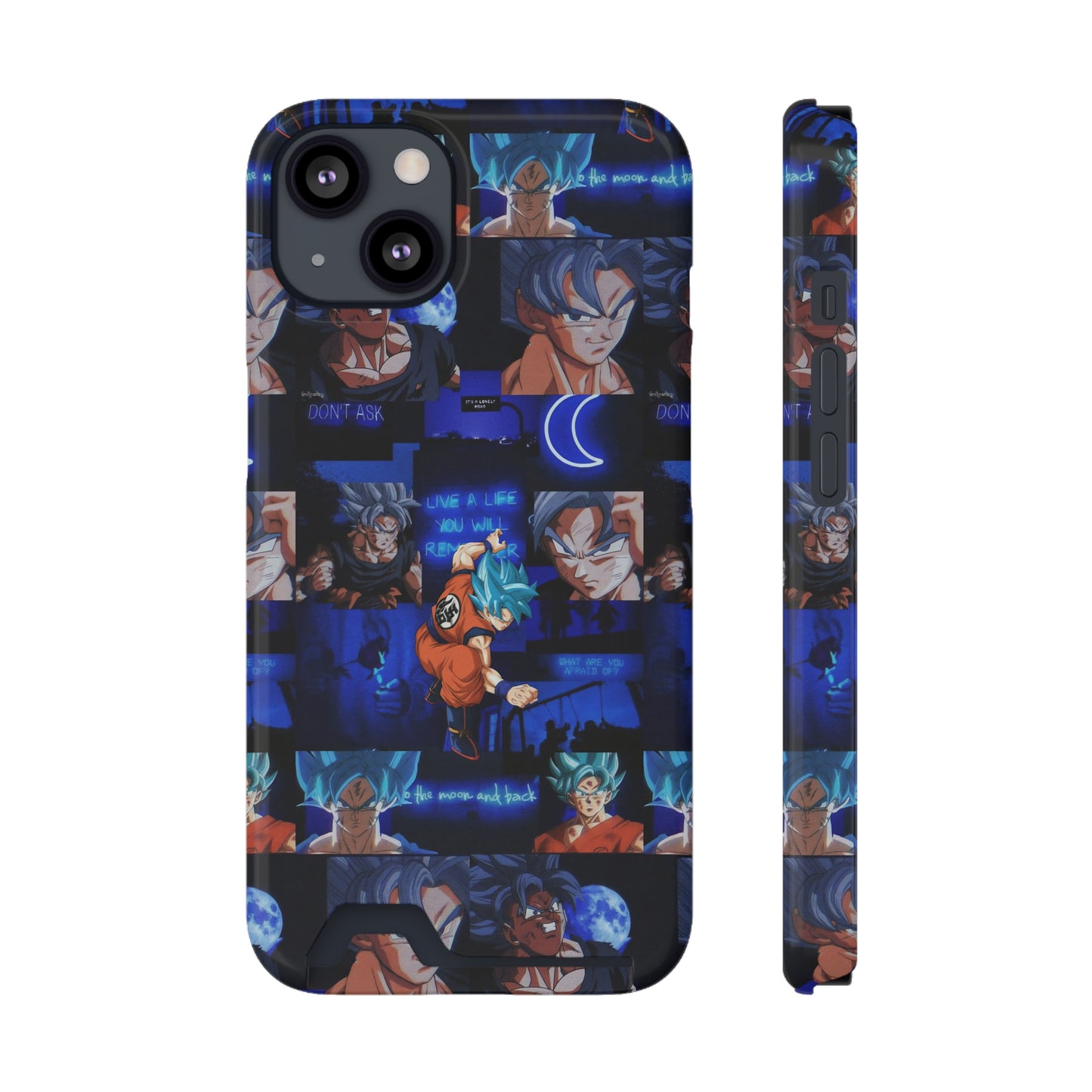 Dragon Ball Z Saiyan Moonlight Collage Phone Case With Card Holder