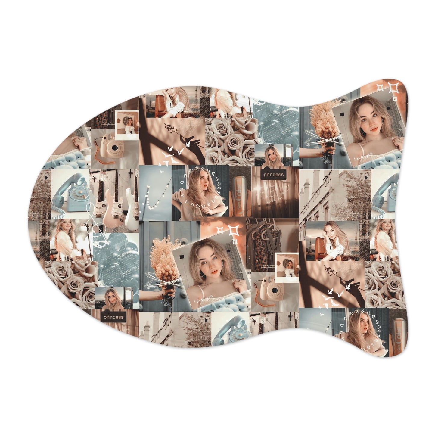 Sabrina Carpenter Peachy Princess Collage Pet Feeding Mats