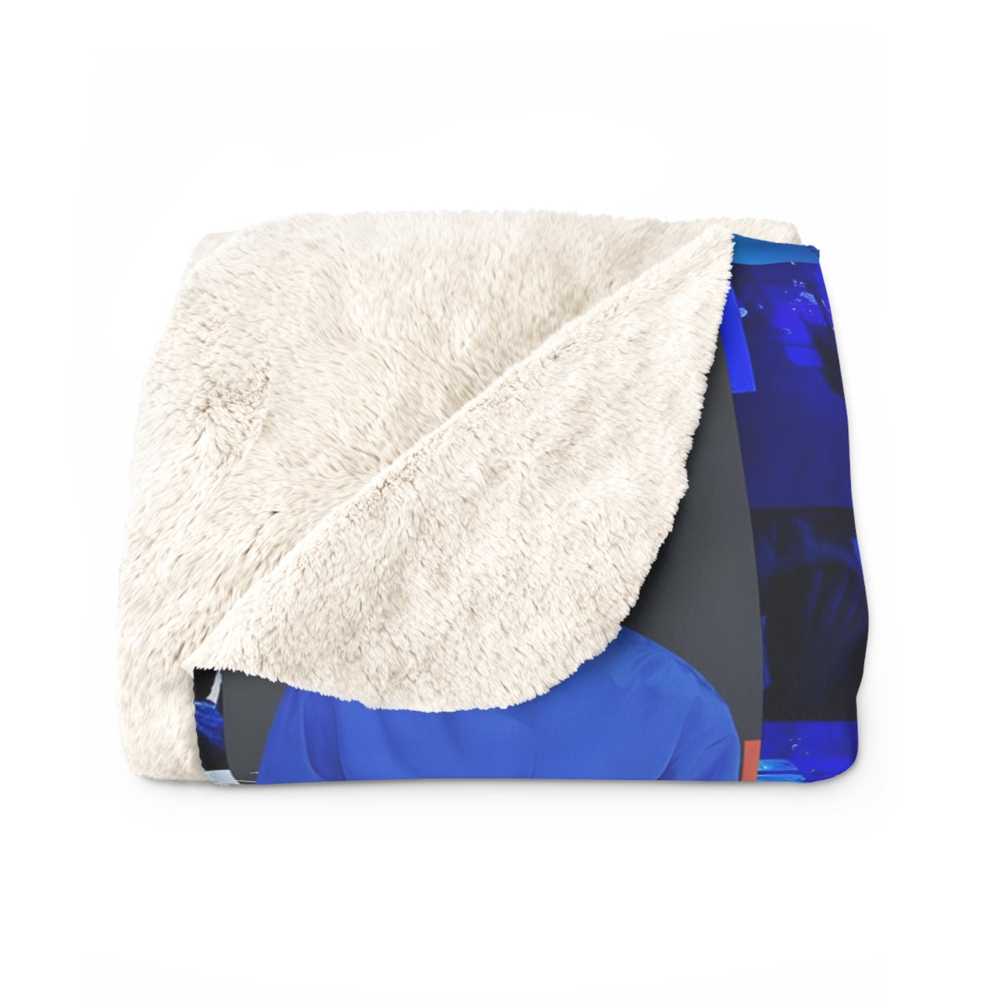 Timothee Chalamet Cool Blue Collage Sherpa Fleece Blanket