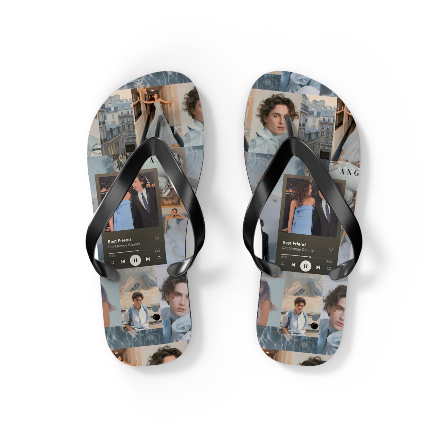 Timothee Chalamet And Zendaya Best Friend Collage Flip Flops