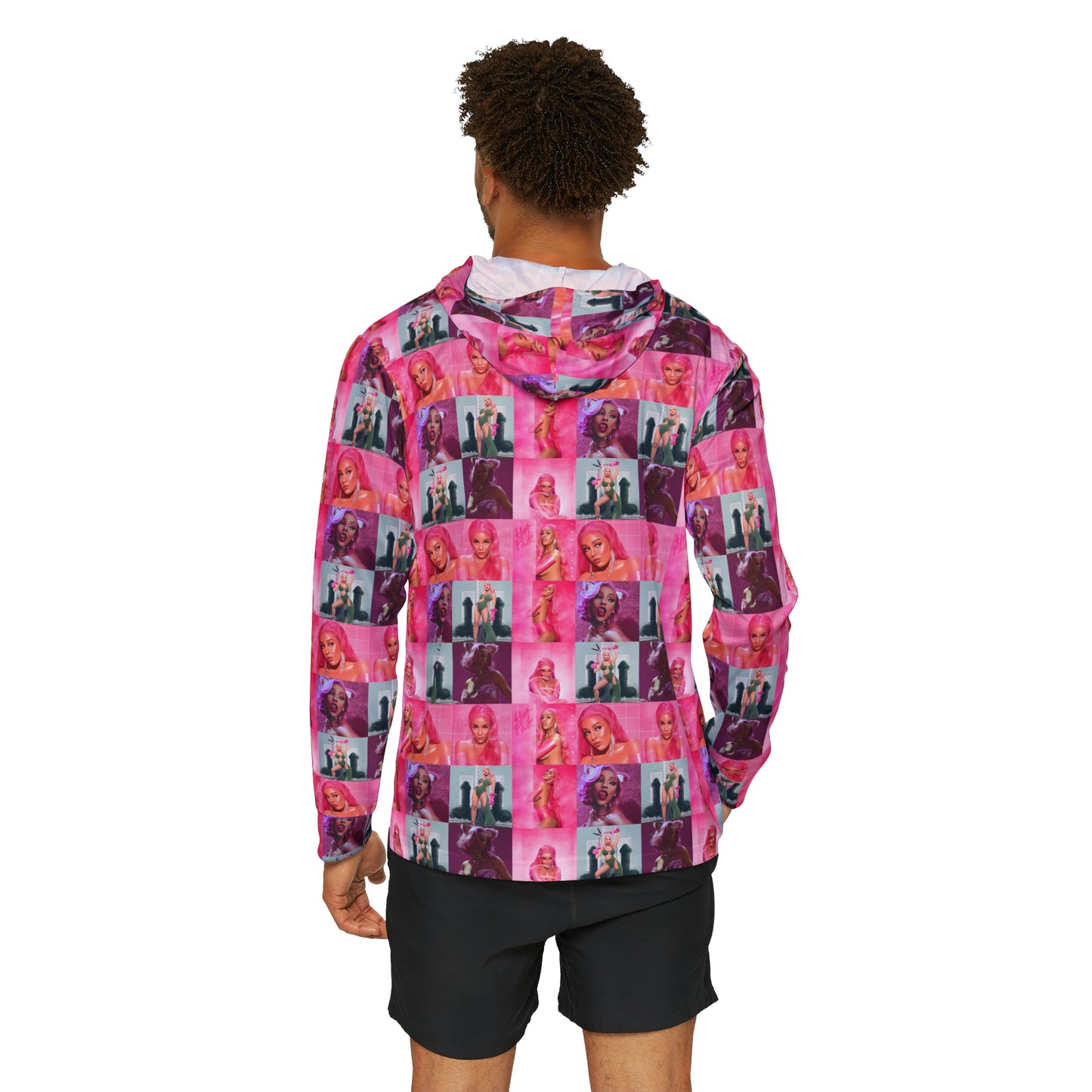 Doja Cat Hot Pink Mosaic Men's Sports Warmup Hoodie