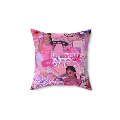 Ariana Grande Purple Vibes Collage Spun Polyester Square Pillow