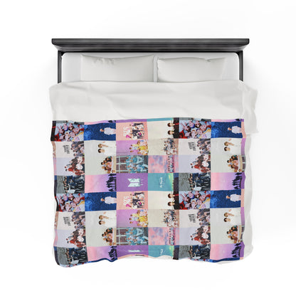 BTS Pastel Aesthetic Collage Velveteen Plush Blanket