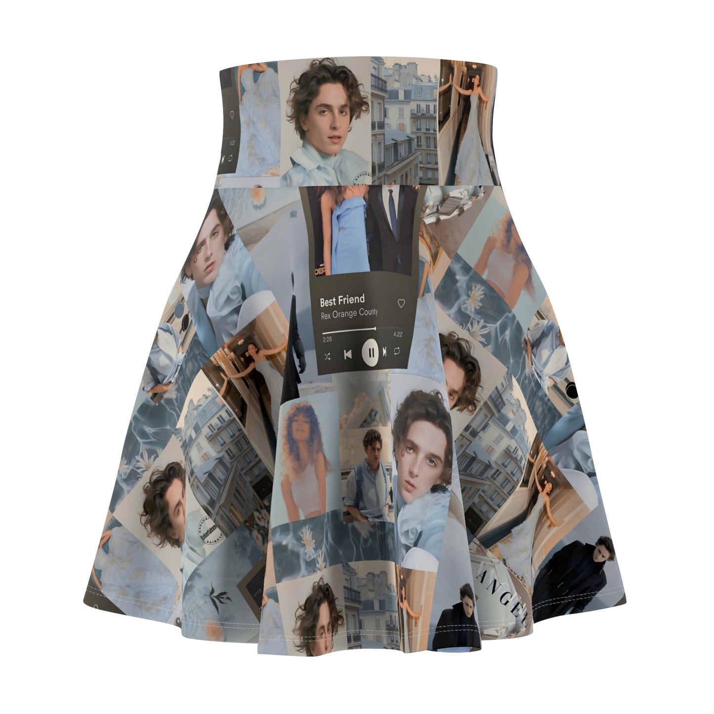 Timothee Chalamet And Zendaya Best Friend Collage Women's Skater Skirt