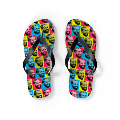 Drake Colored Checker Faces Flip Flops