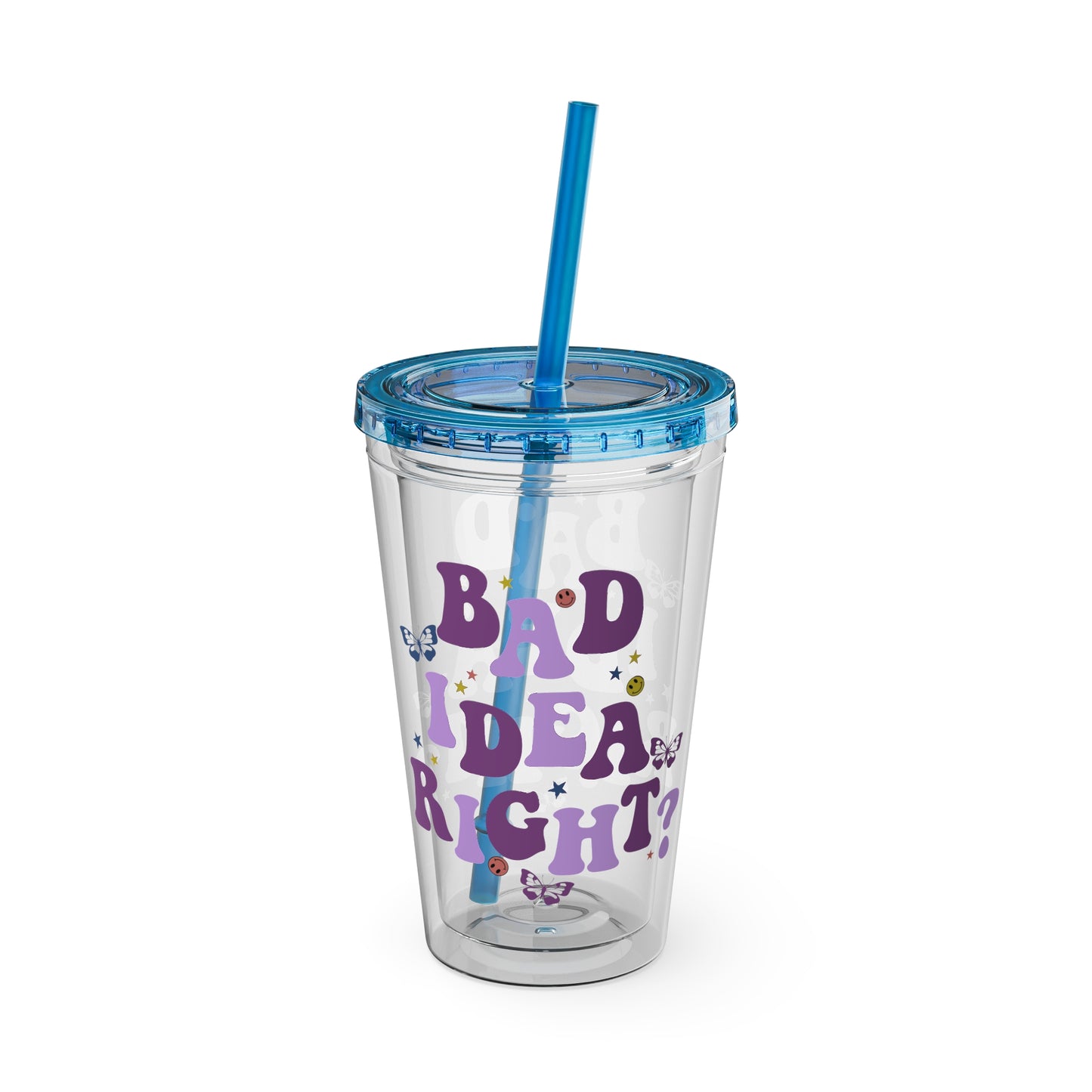 Olivia Rodrigo Bad Idea Right? Sunsplash Tumbler with Straw