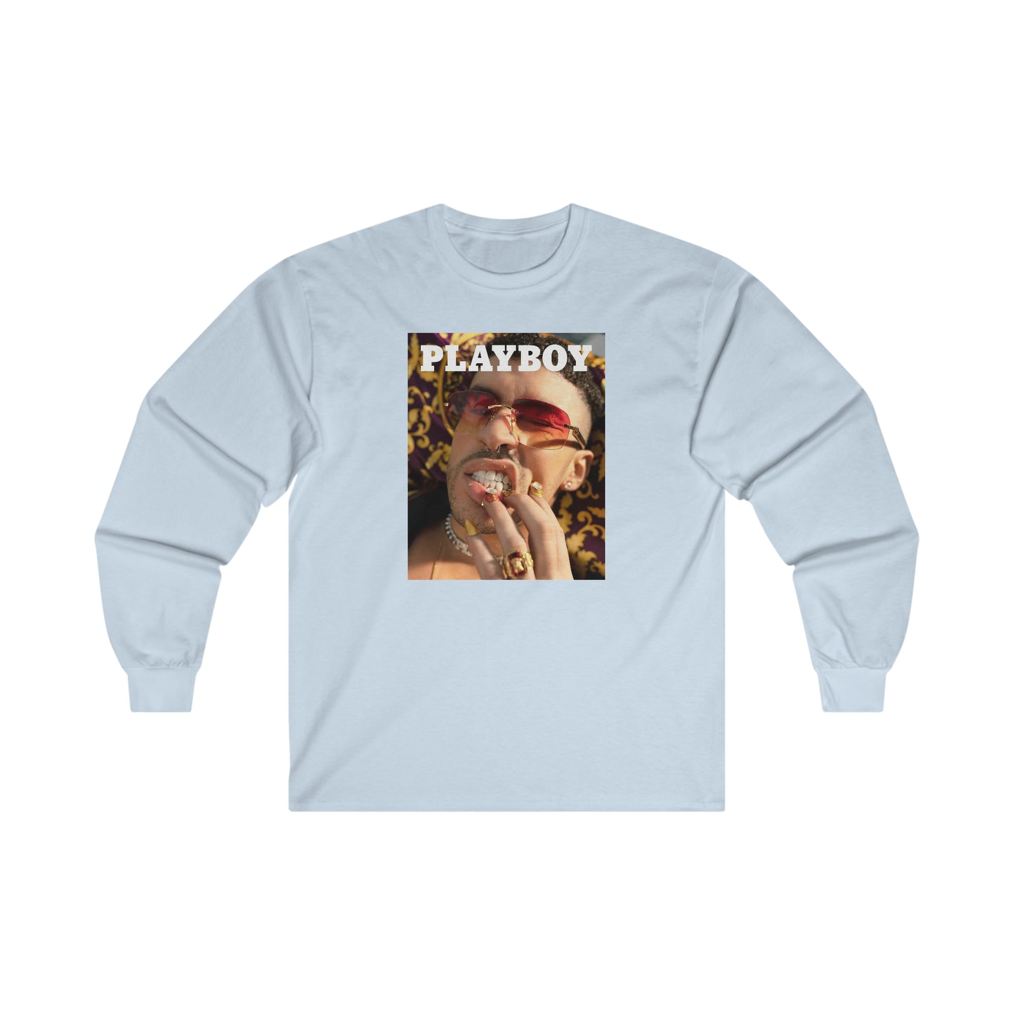 Bad Bunny Playboy Cover Ultra Cotton Long Sleeve Tee Shirt