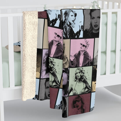 Taylor Swift Eras Collage Sherpa Fleece Blanket
