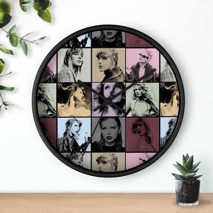 Taylor Swift Eras Collage Round Wall Clock