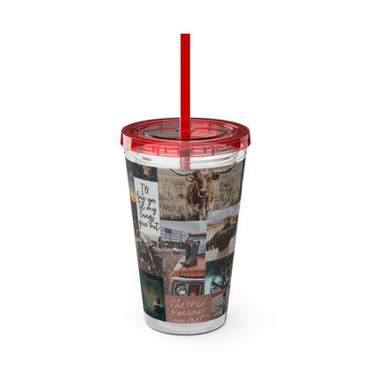 Morgan Wallen Darling You're Different Collage Sunsplash Tumbler with Straw