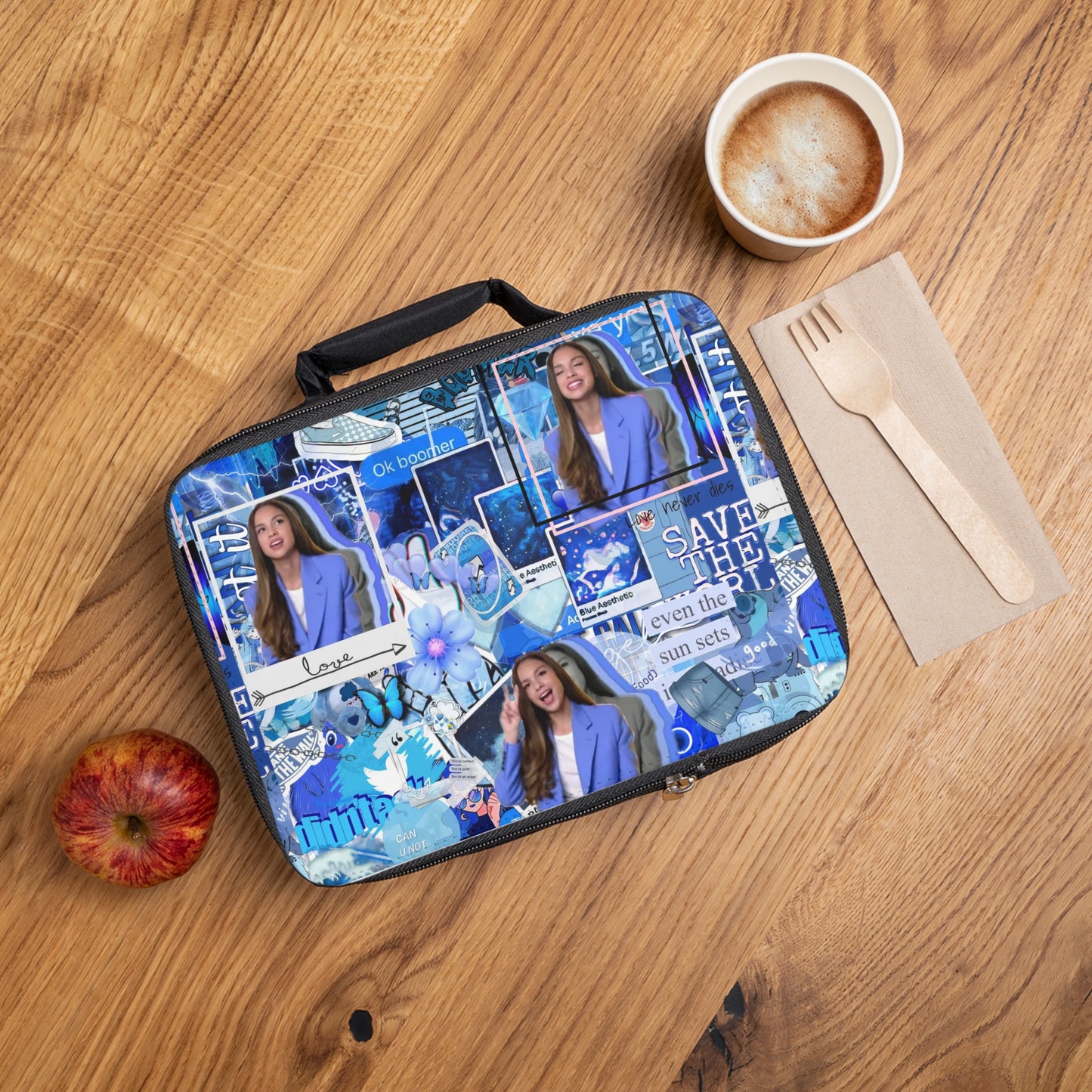 Olivia Rodrigo Blue Aesthetic Collage Lunch Bag