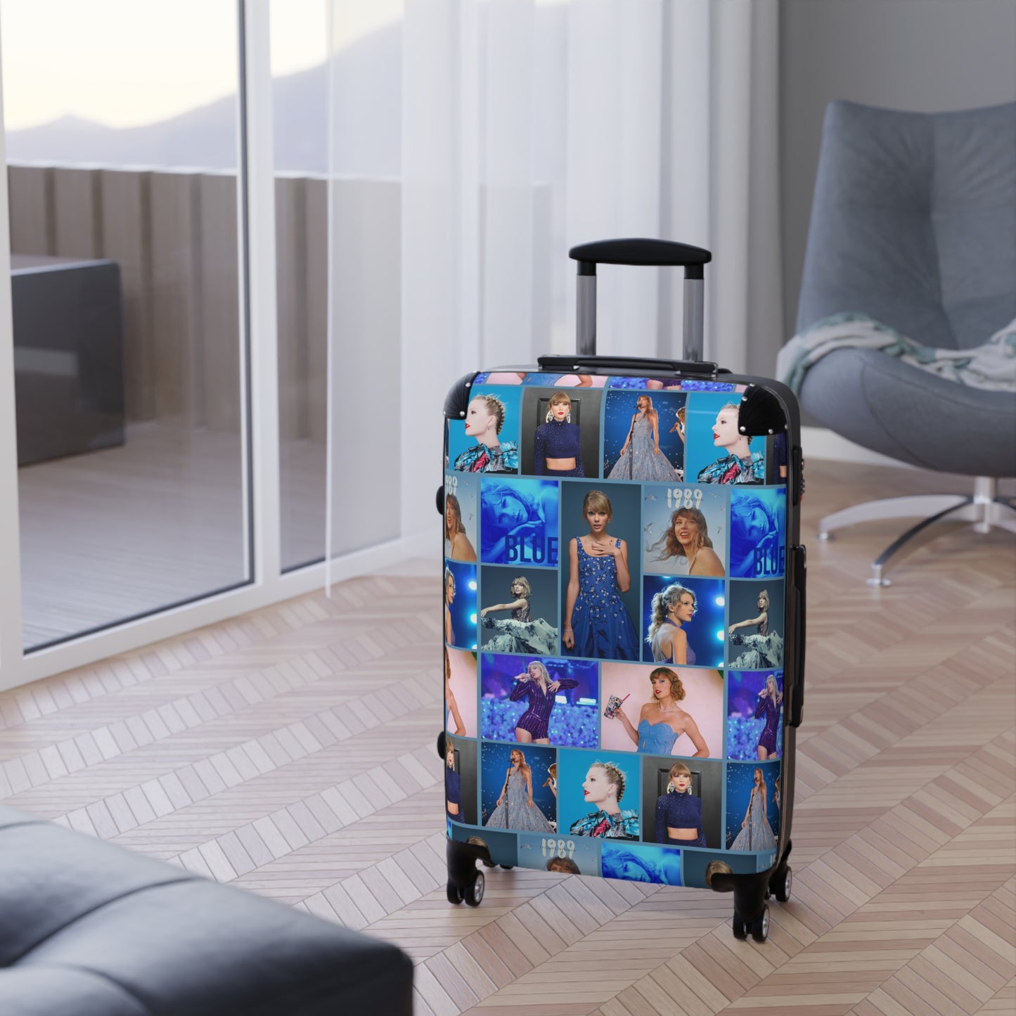 Taylor Swift Blue Aesthetic Collage Suitcase