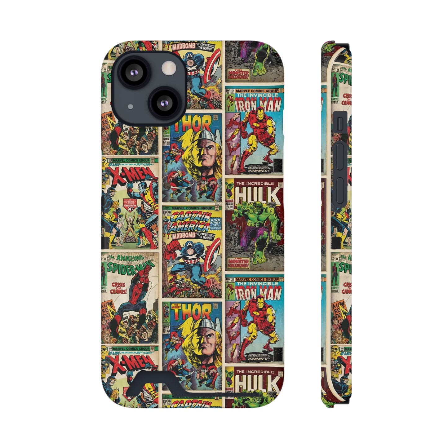 Marvel Comic Book Cover Collage Phone Case With Card Holder