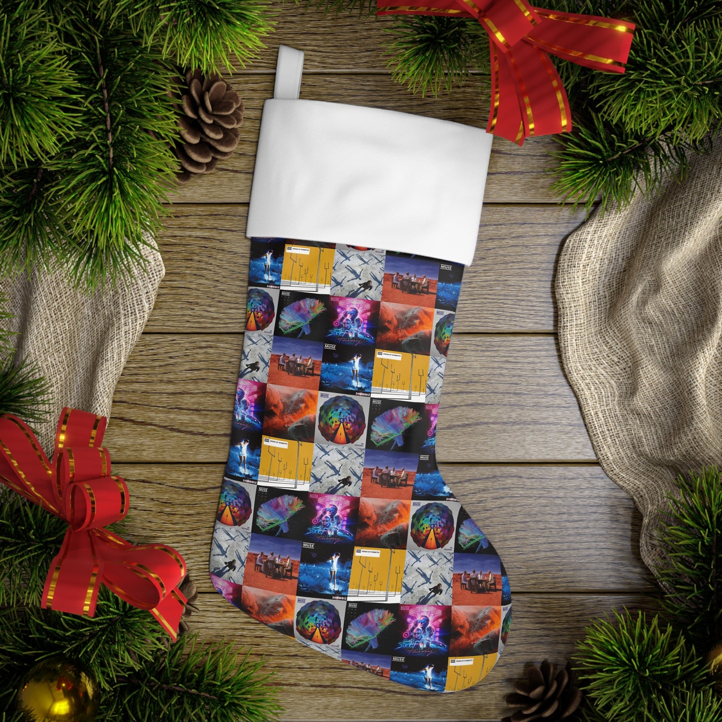 Muse Album Cover Collage Christmas Holiday Stocking