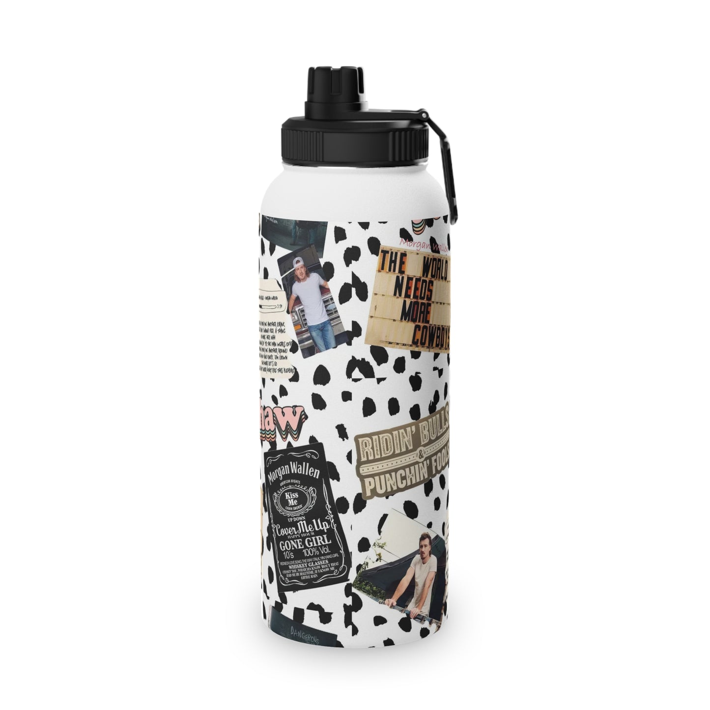 Morgan Wallen Yeehaw Collage Stainless Steel Sports Lid Water Bottle