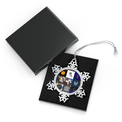 Colplay Album Cover Collage Pewter Snowflake Ornament