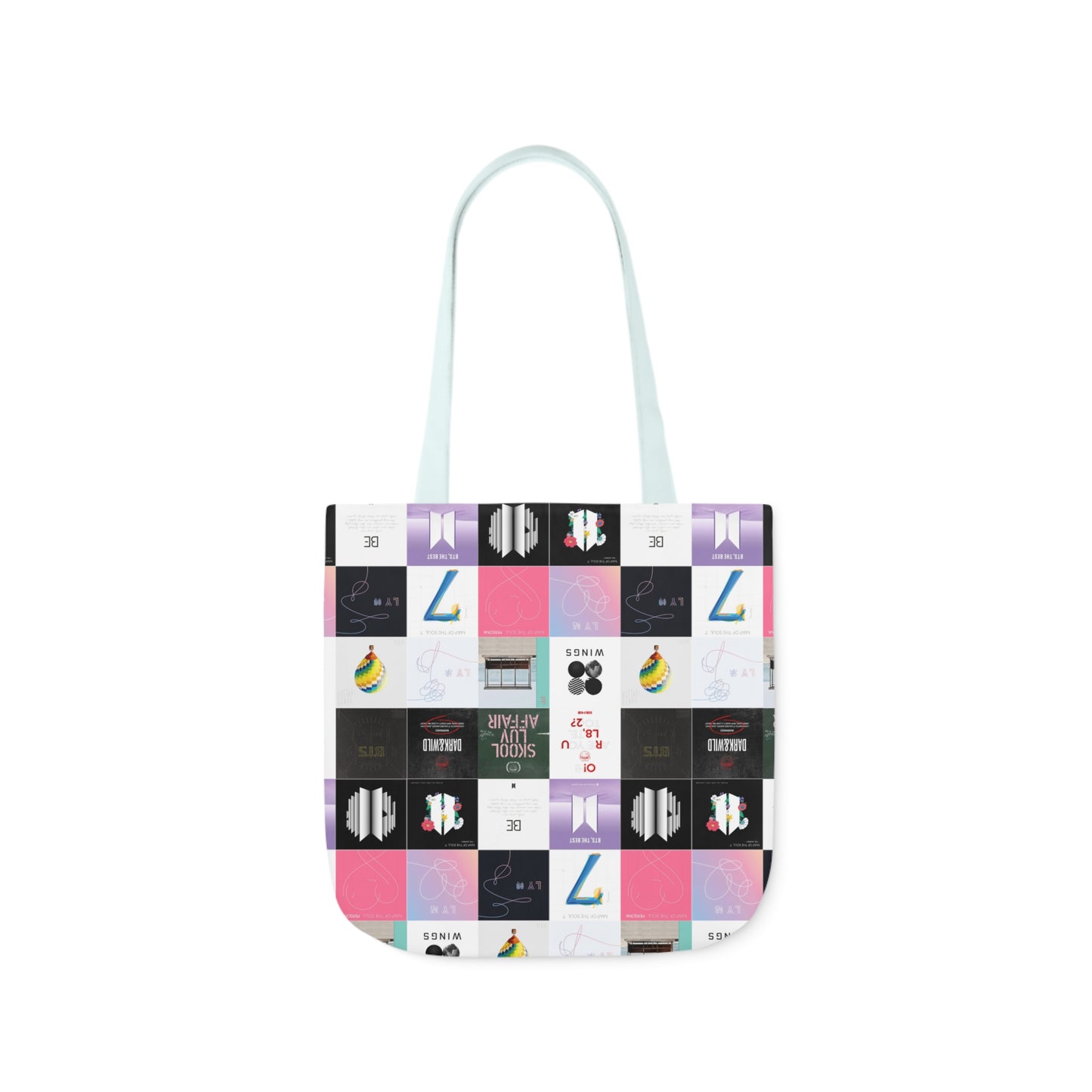 BTS Album Cover Art Collage Polyester Canvas Tote Bag