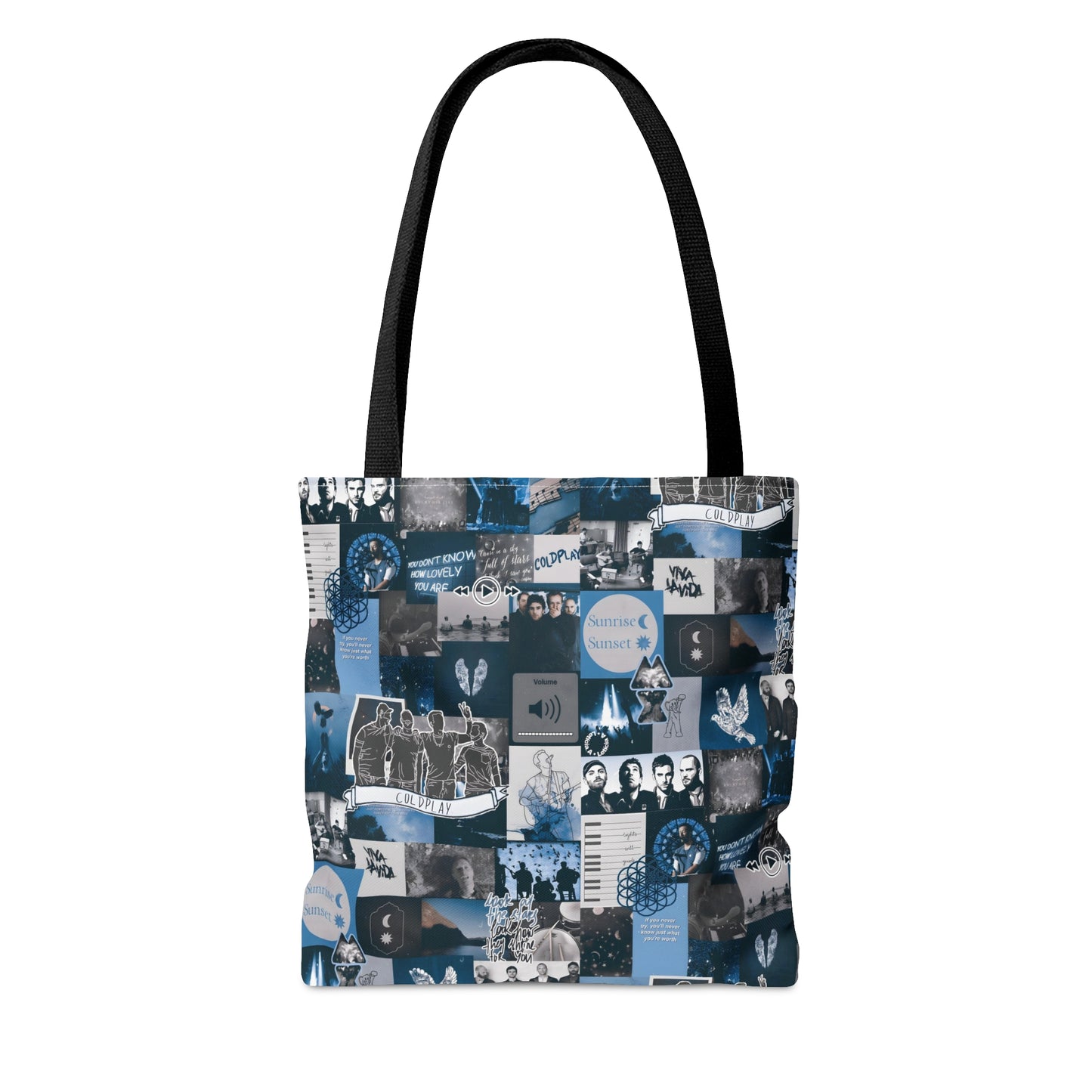 Coldplay Sunrise Sunset Collage Tote Bag