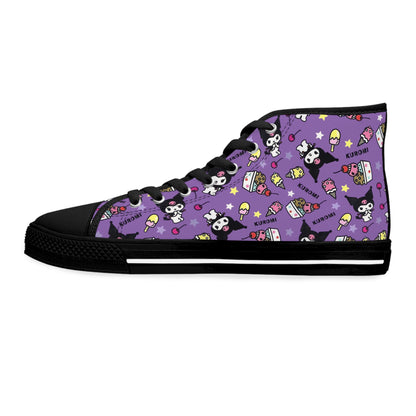 Kuromi Ice Cream Sundae Pattern Women's High Top Sneakers