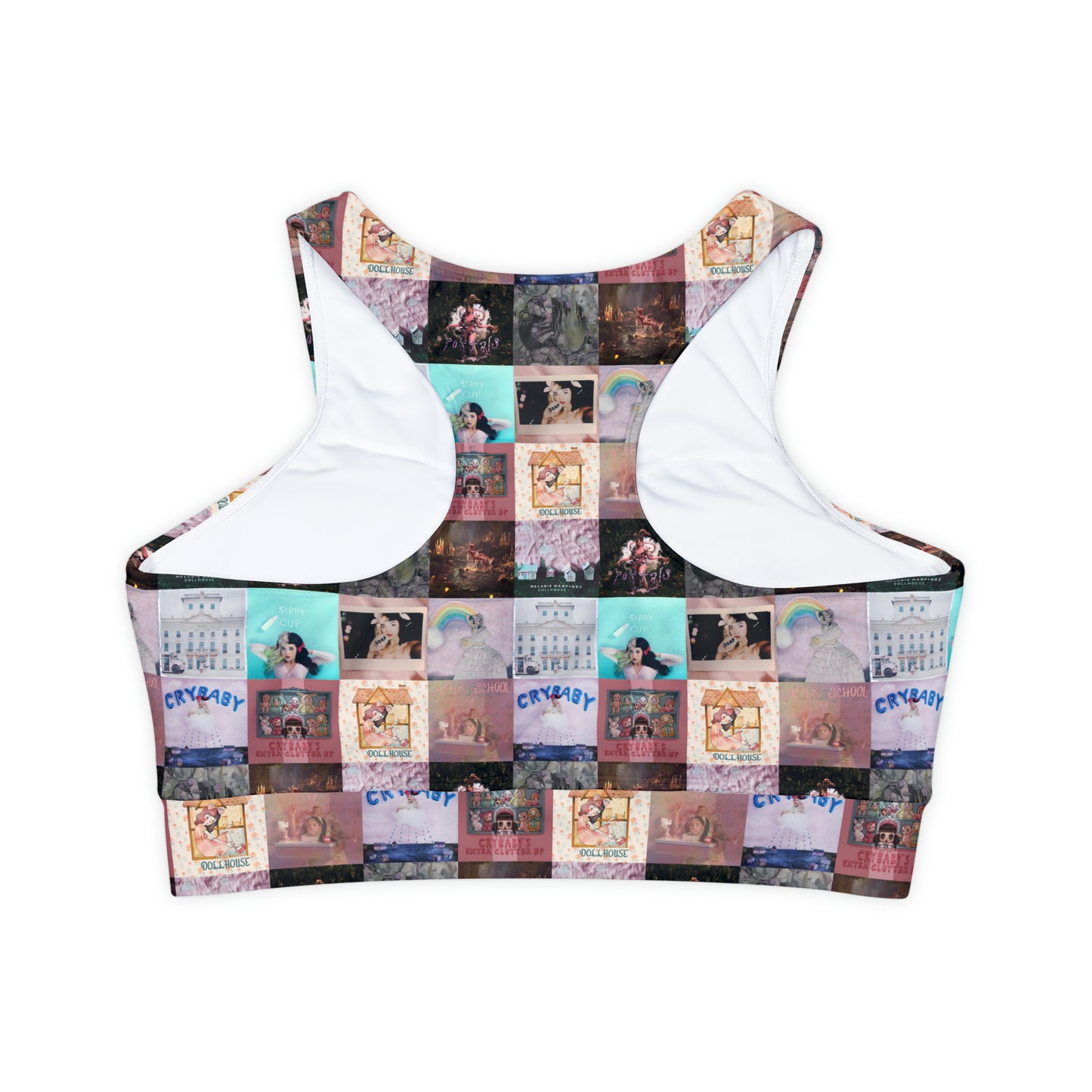 Melanie Martinez Album Art Collage Fully Lined Padded Sports Bra