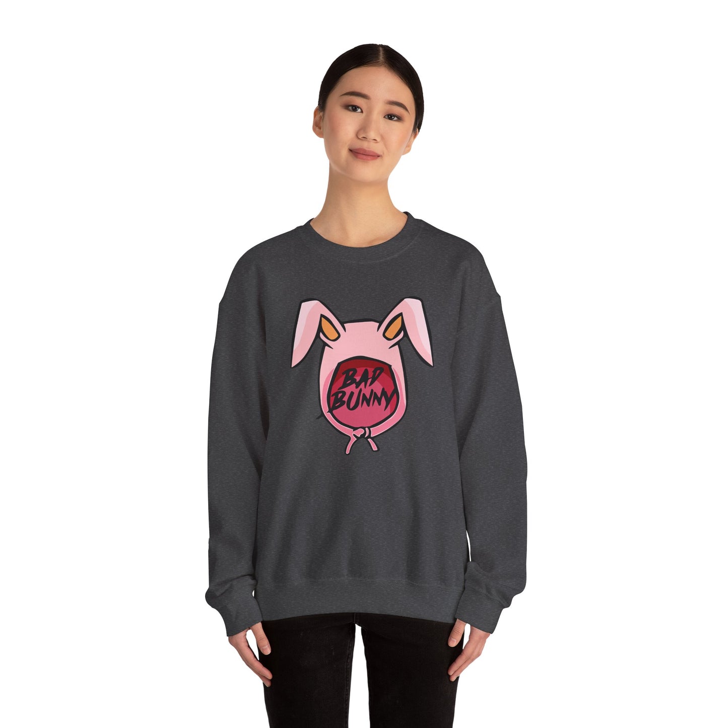 Bad Bunny Hoodie Logo Unisex Heavy Blend Crewneck Sweatshirt