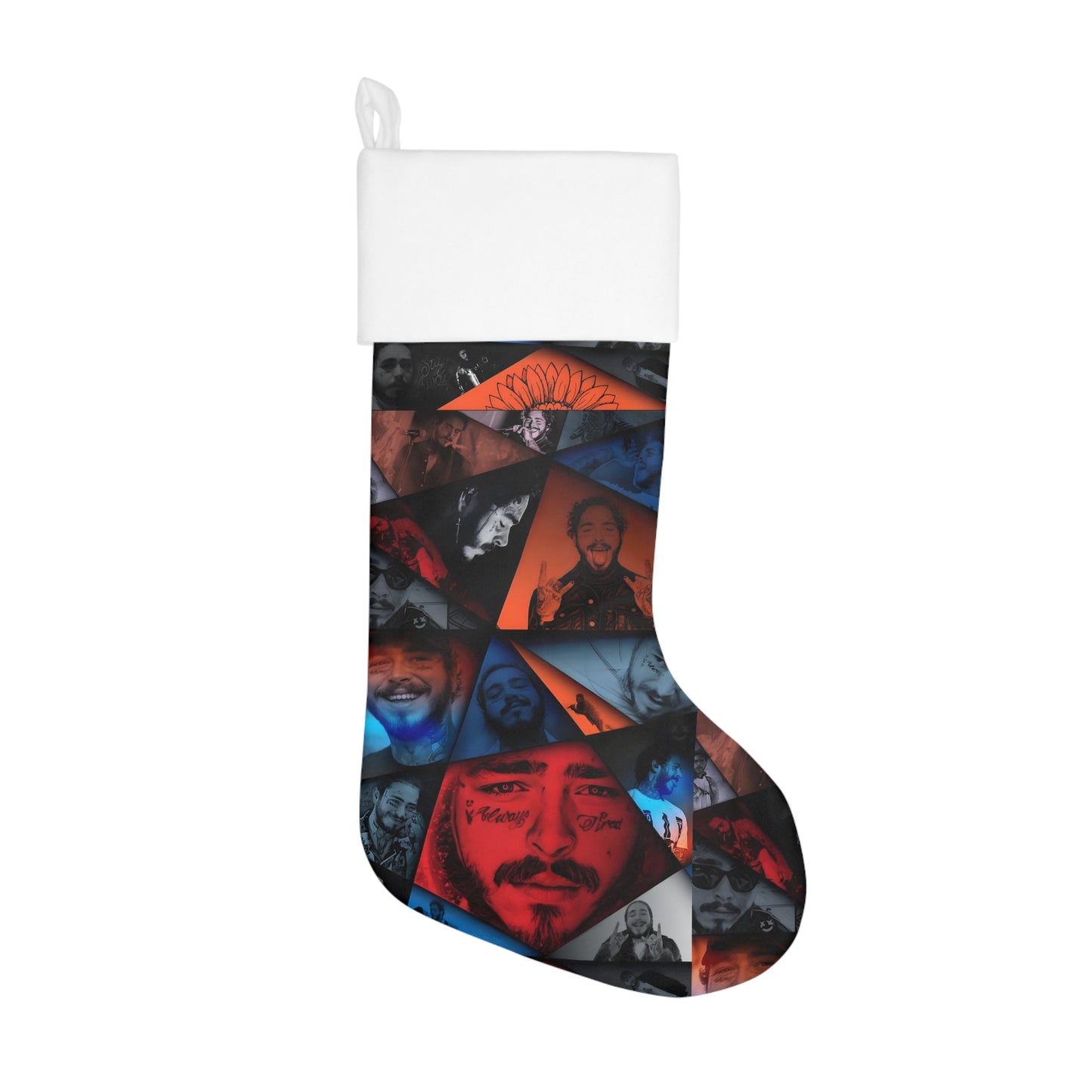 Post Malone Crystal Portaits Collage Christmas Holiday Stocking