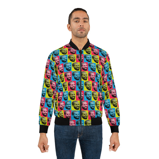 Drake Colored Checker Faces Men's Bomber Jacket