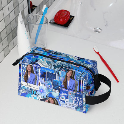 Olivia Rodrigo Blue Aesthetic Collage Toiletry Bag