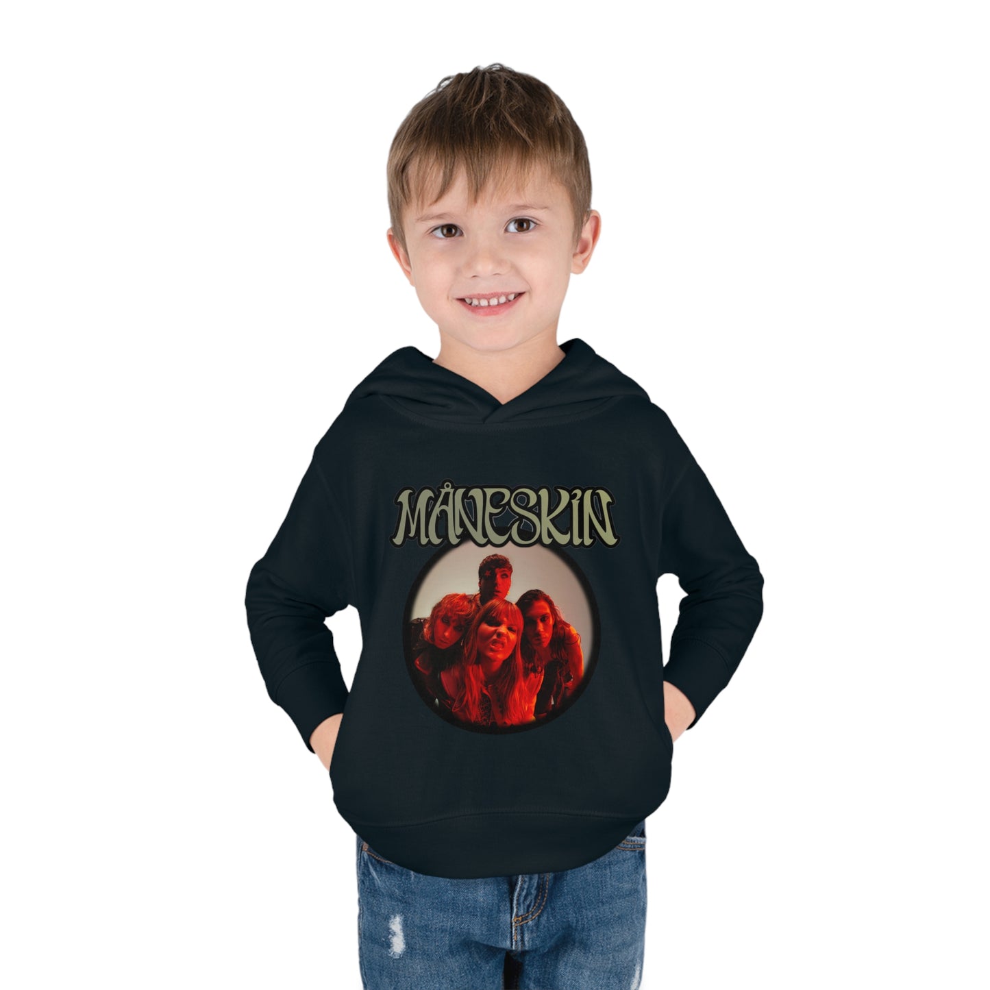 Måneskin Circular Group Photo Toddler Pullover Fleece Hoodie