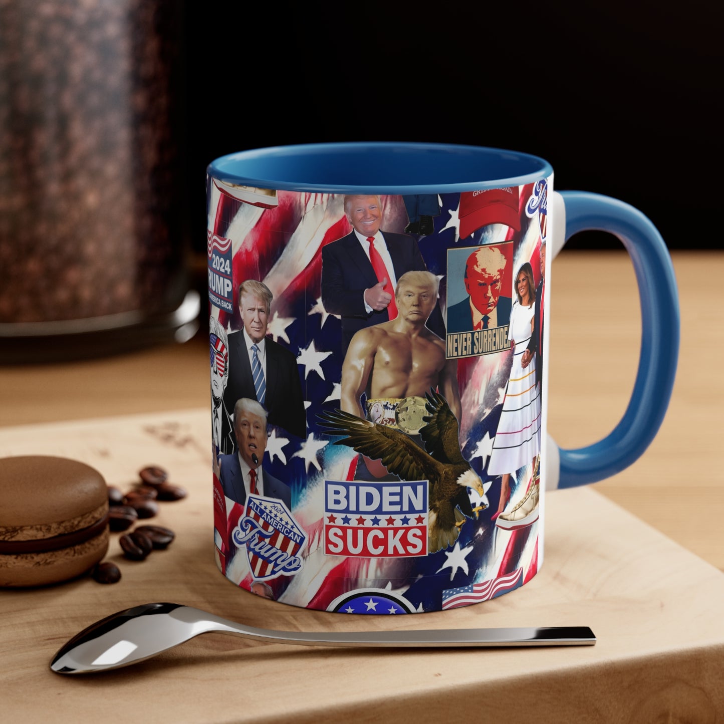 Donald Trump 2024 MAGA Montage Accent Coffee Mug