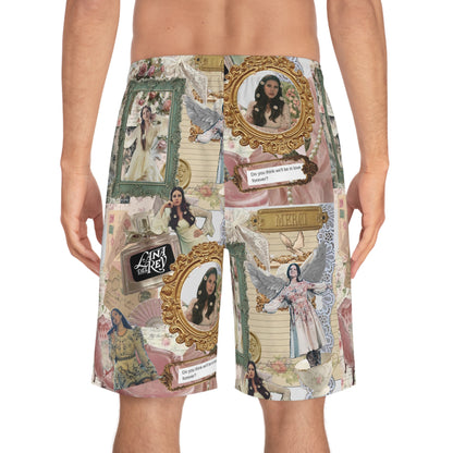 Lana Del Rey Victorian Collage Men's Board Shorts