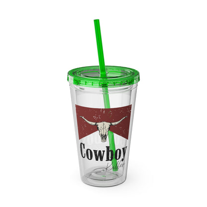 Morgan Wallen Cowboy Killer Sunsplash Tumbler with Straw