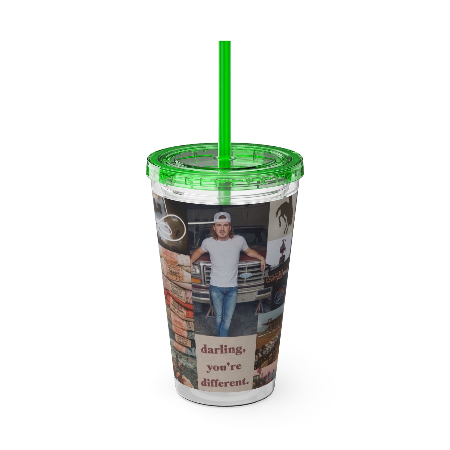 Morgan Wallen Darling You're Different Collage Sunsplash Tumbler with Straw